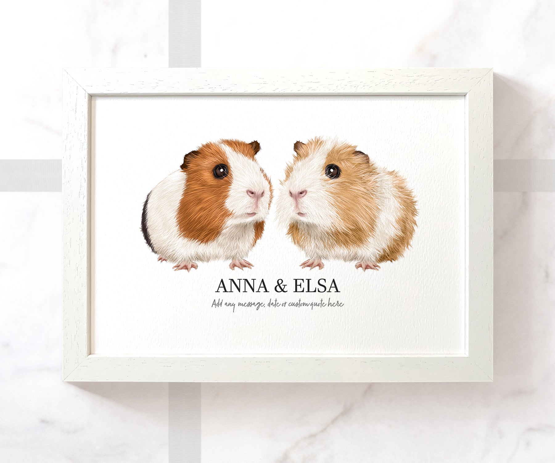 Wrendale Designs Greeting Card - PIGGY IN THE MIDDLE (Guinea Pig)