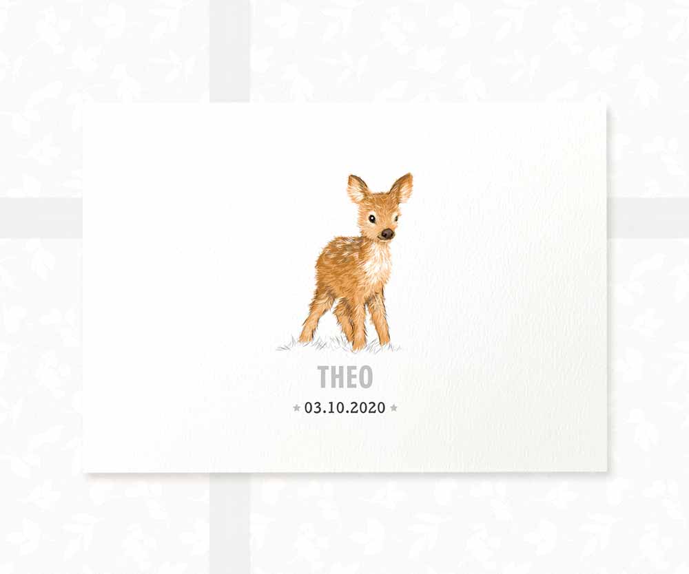 Deer Personalised Baby Name Print