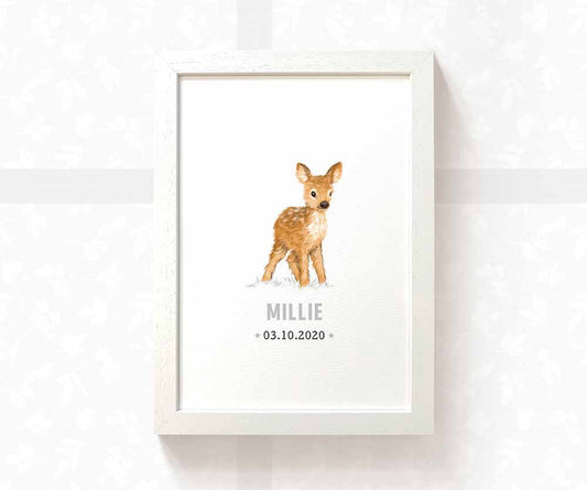 Deer Personalised Baby Name Print
