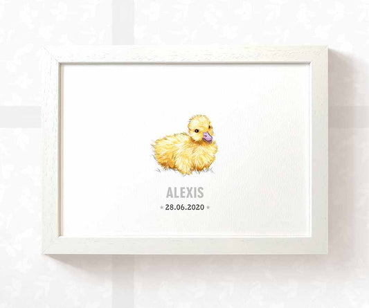 Duckling Personalised Baby Name Print