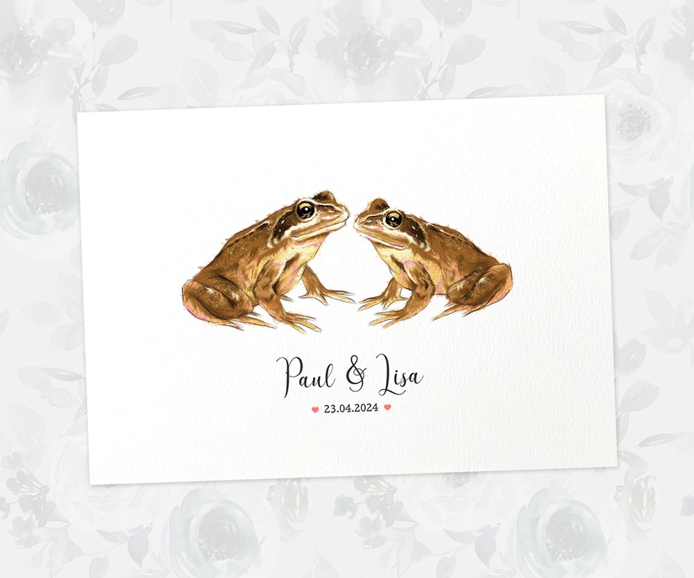 Personalised Frog Wedding Anniversary Print