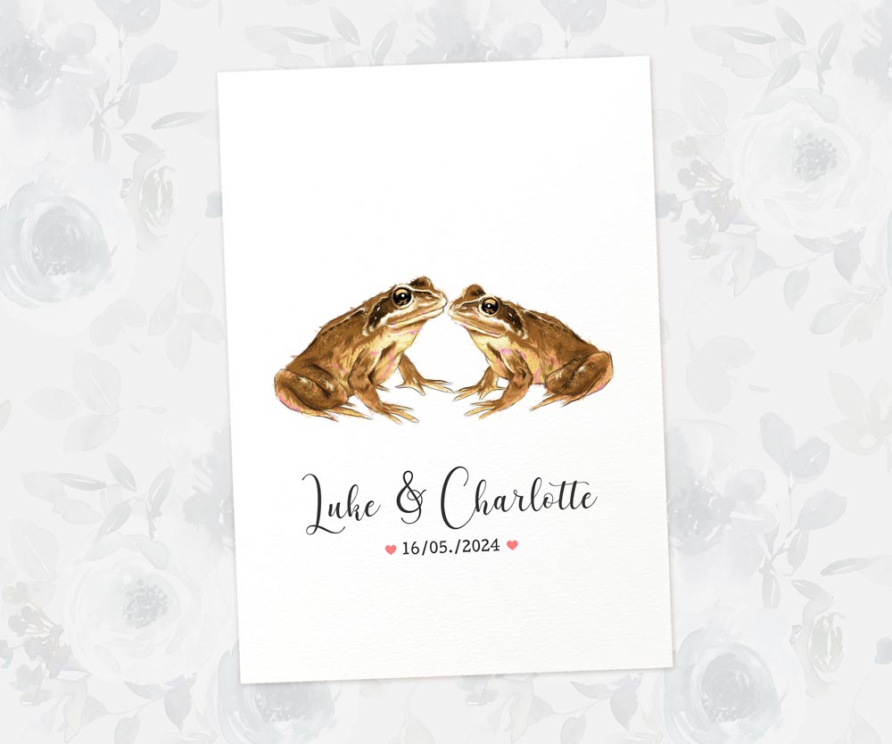 Personalised Frog Wedding Anniversary Print