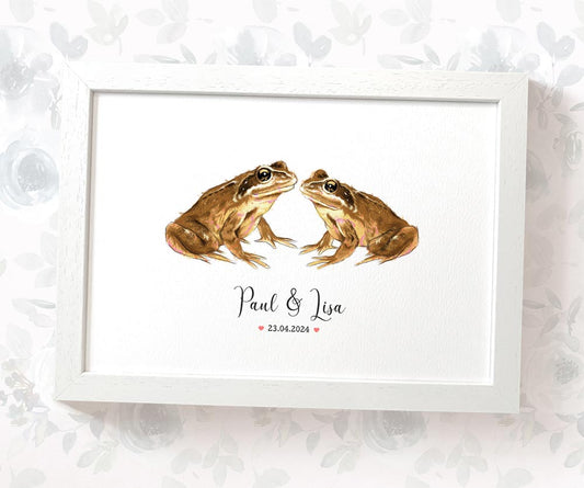 Personalised Frog Wedding Anniversary Print