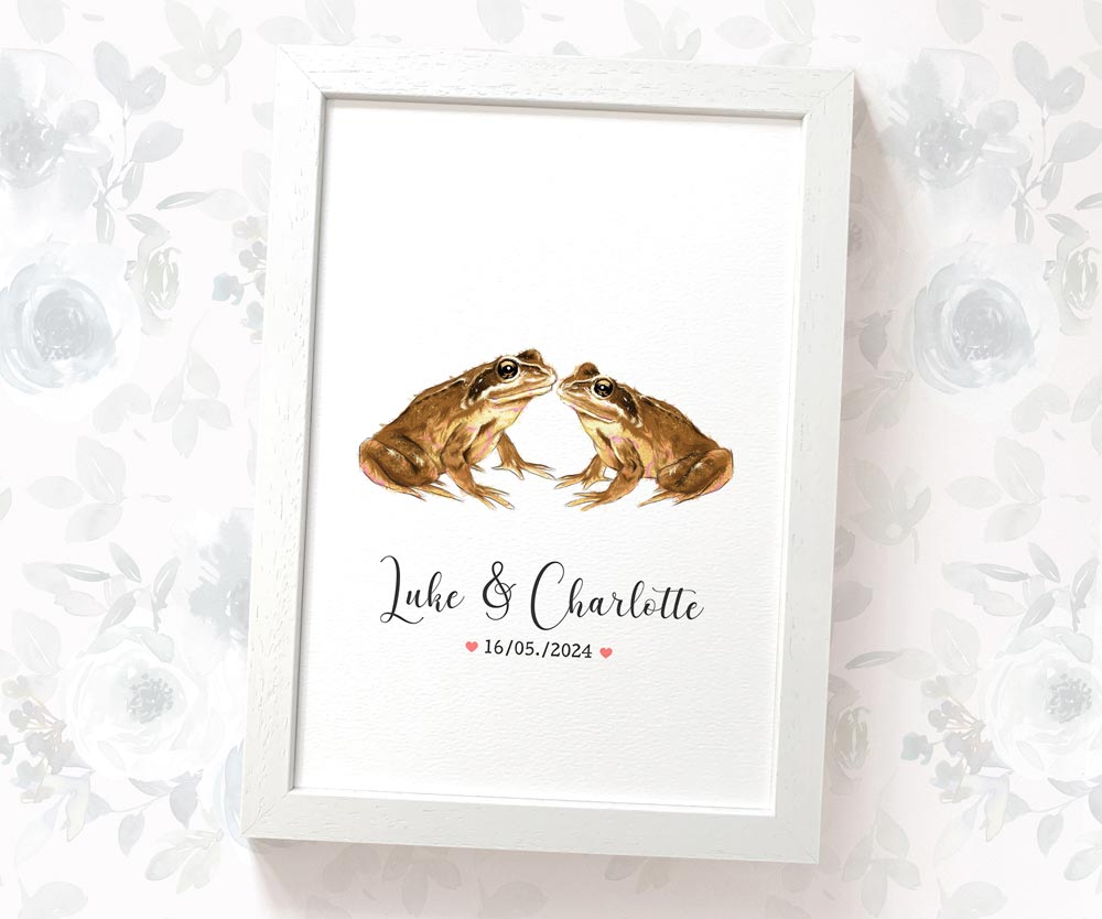 Personalised Frog Wedding Anniversary Print