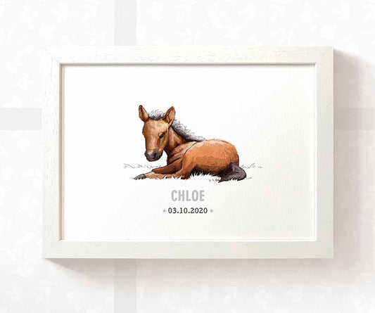 Horse Personalised Baby Name Print