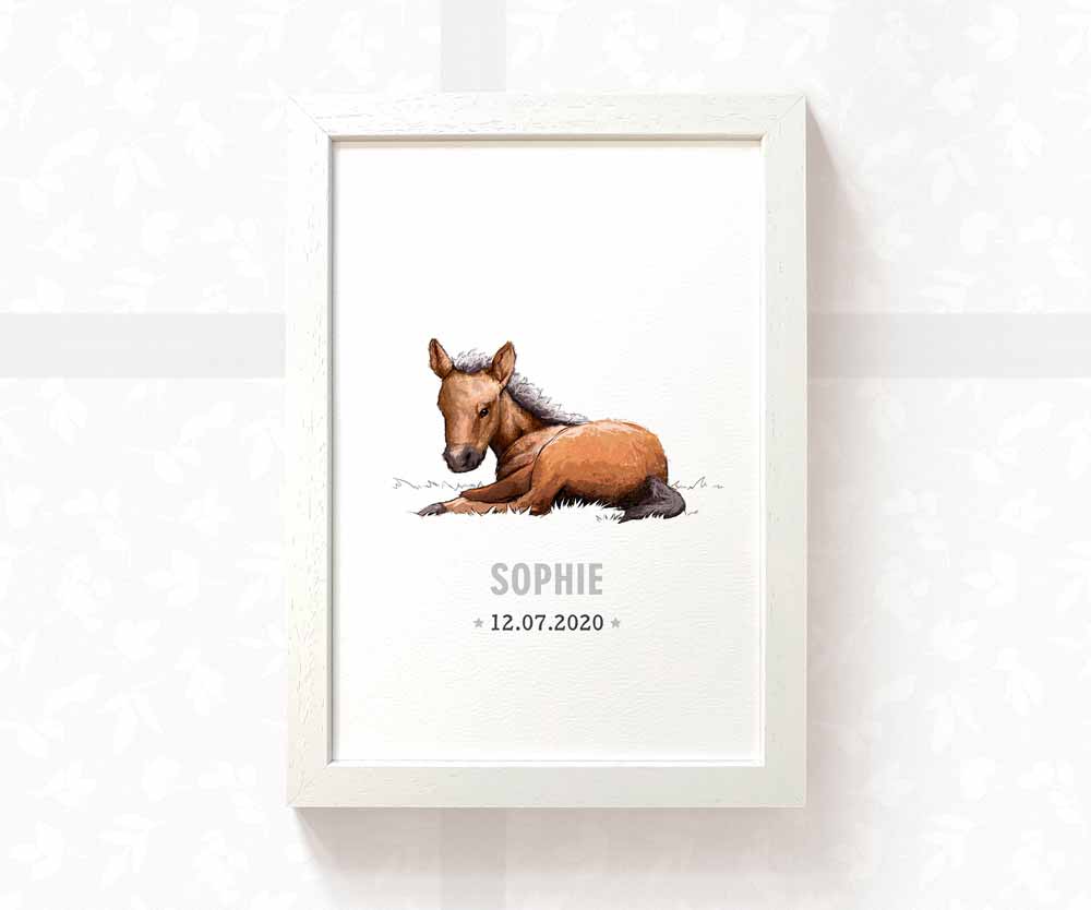 Horse Personalised Baby Name Print