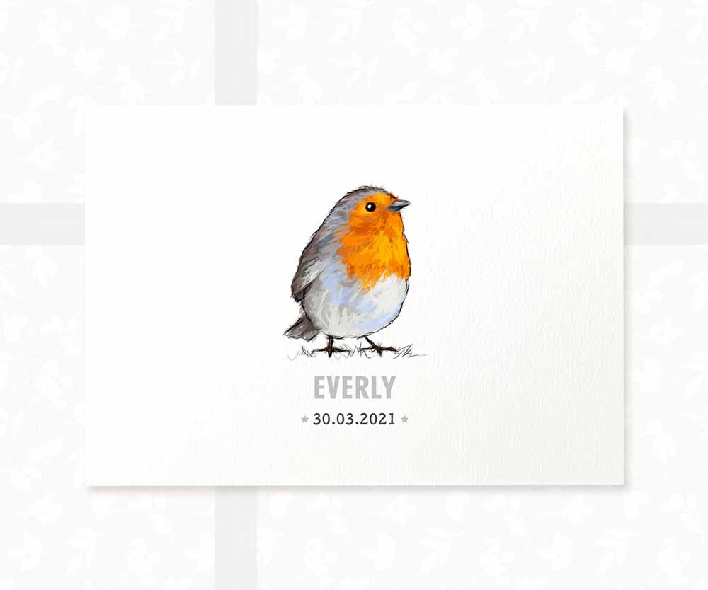 Robin Personalised Baby Name Print