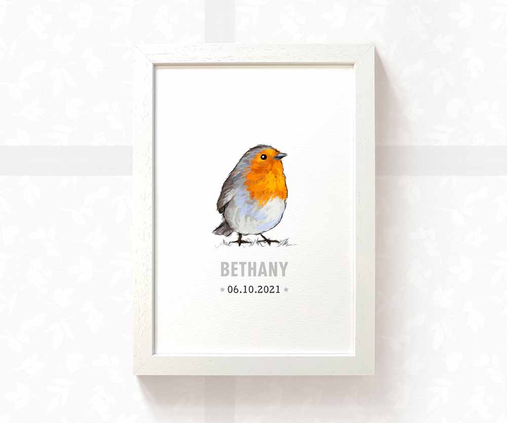 Robin Personalised Baby Name Print