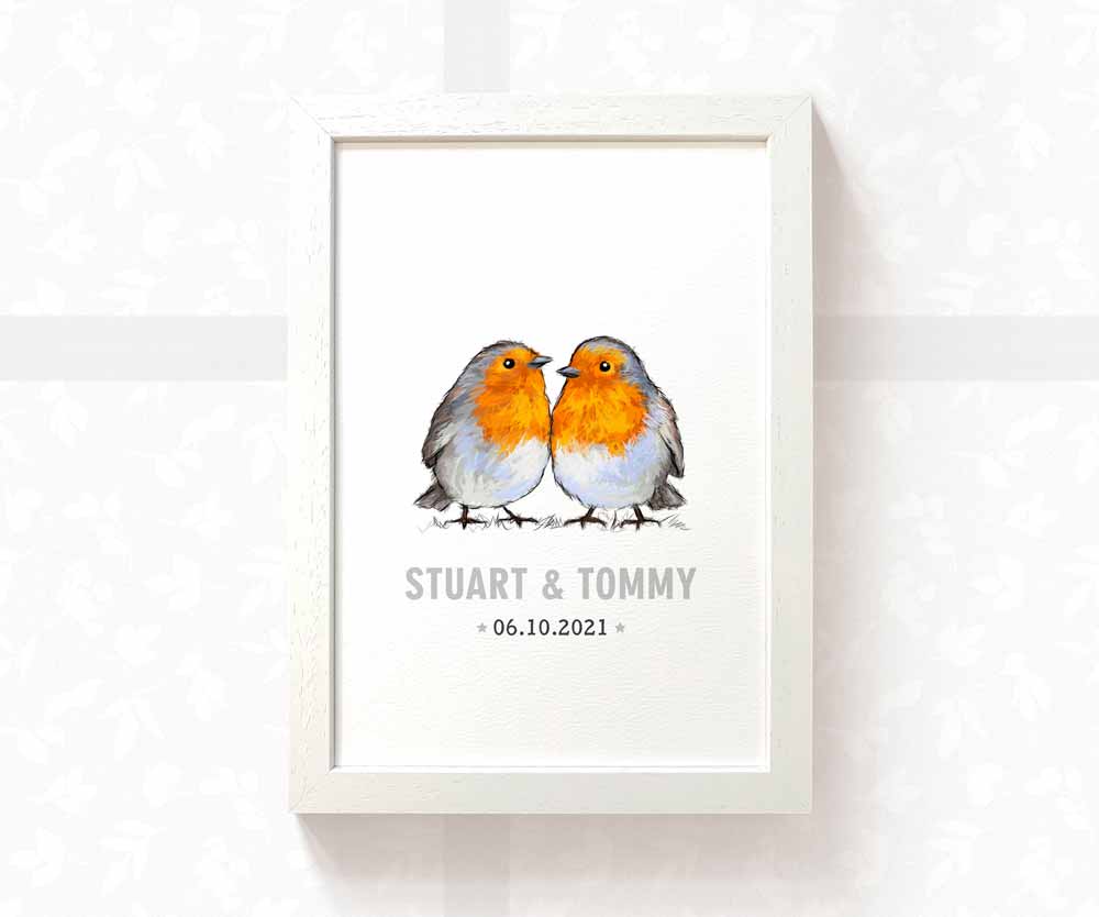 Robin Personalised Baby Name Print for Twins