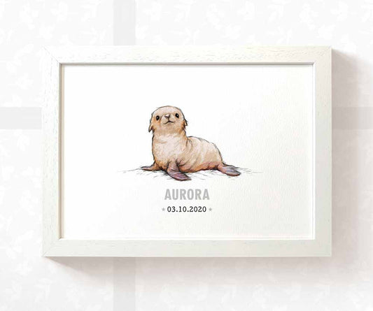 Seal Personalised Baby Name Print
