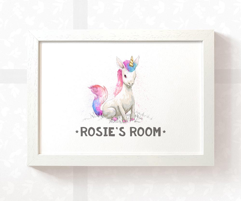 Unicorn Bedroom Sign Name Print