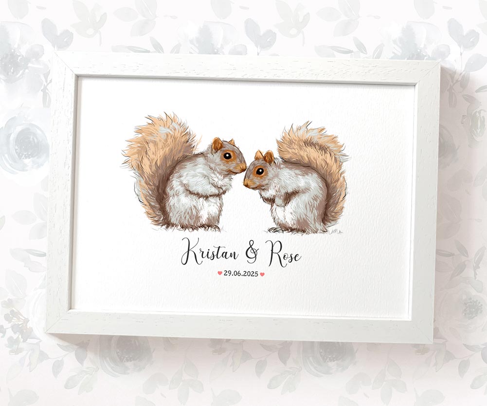Two squirrels in love custom print