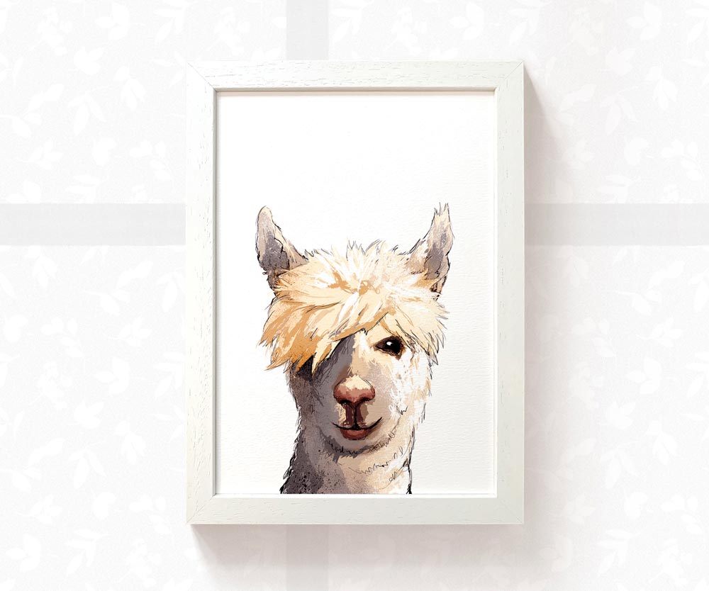Llama Face Print