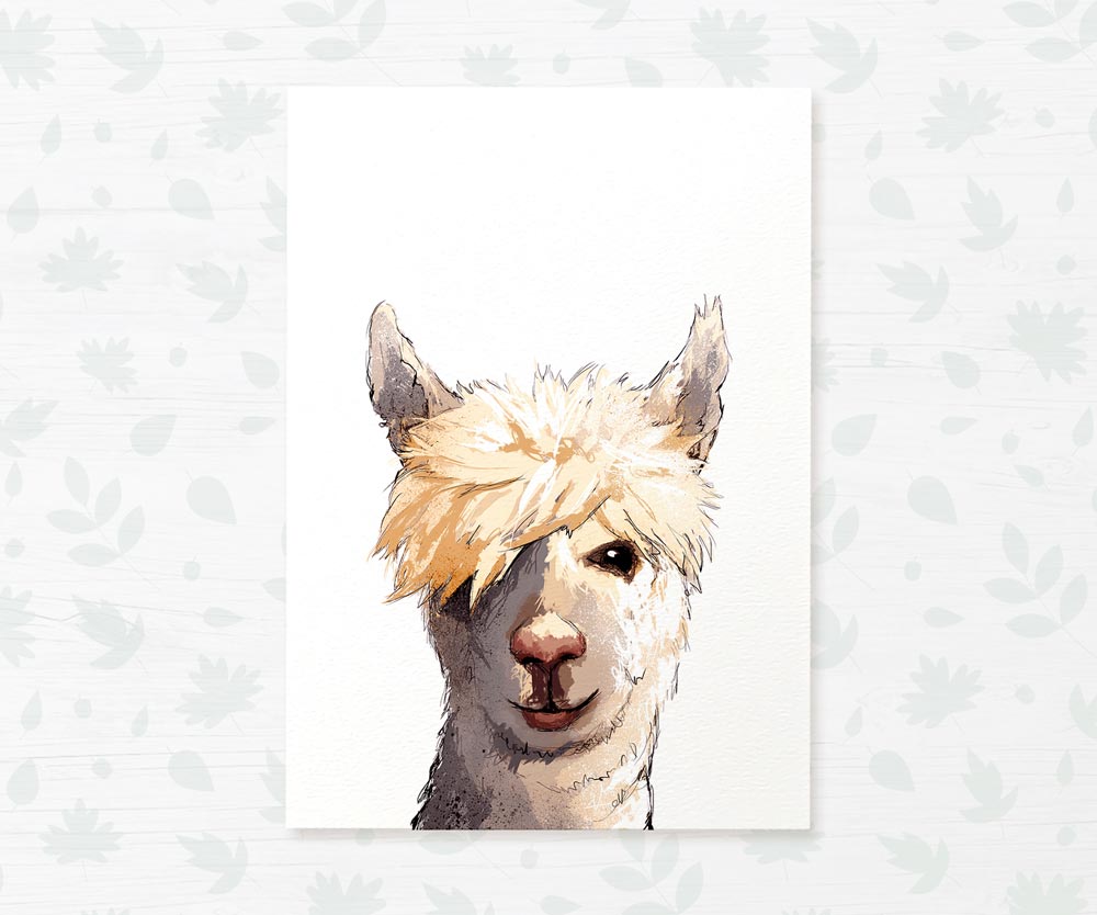 Llama Face Print