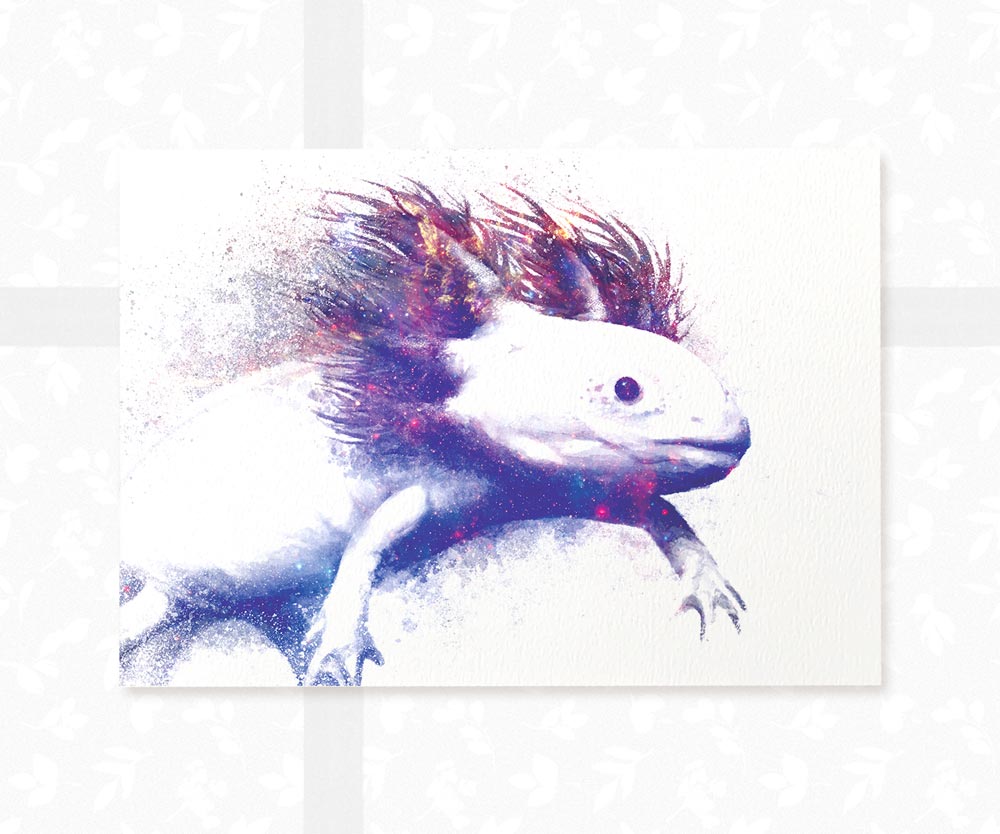 Galactic Axolotl Print