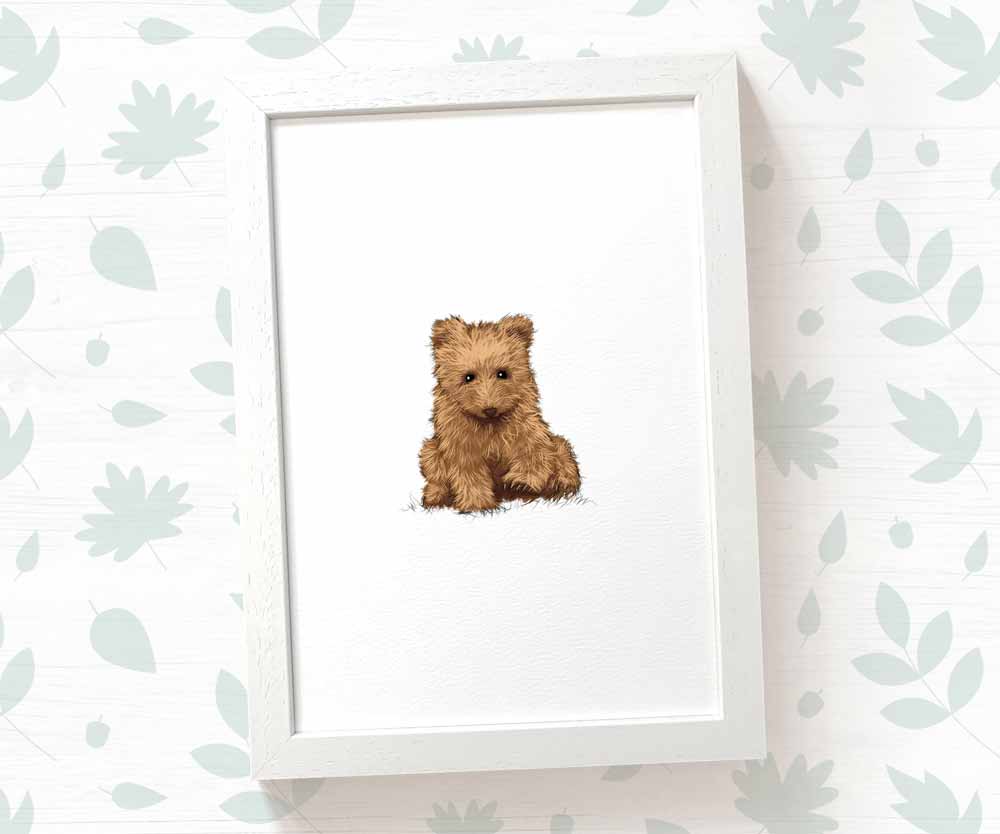 Bear Cub Woodland Animal Nursery Print