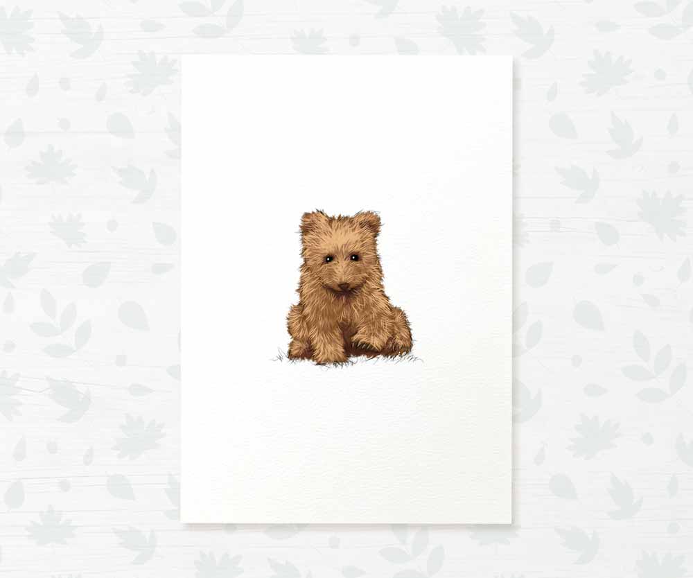 Bear Cub Woodland Animal Nursery Print