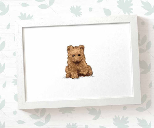 Bear Cub Woodland Animal Nursery Print