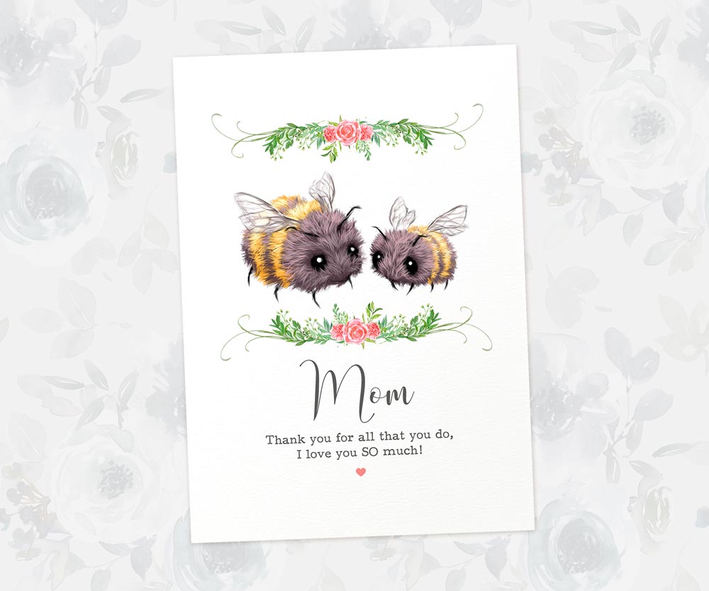 Thank You Personalised Name Gift Animal Prints Bumblebee Wall Art Custom Mothers Day Daughter Love Grandma