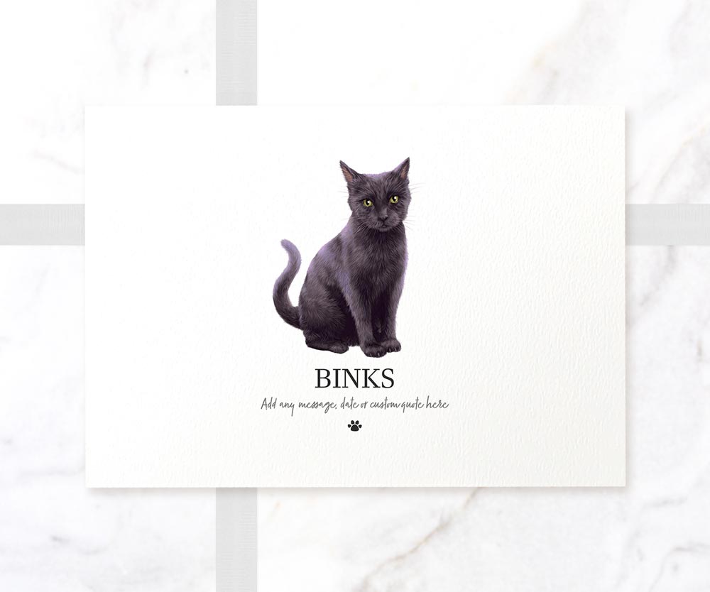 Black Cat Lover Gift Halloween New Pet Portrait Memorial Loss Christmas Custom Gotcha Day Wall Art