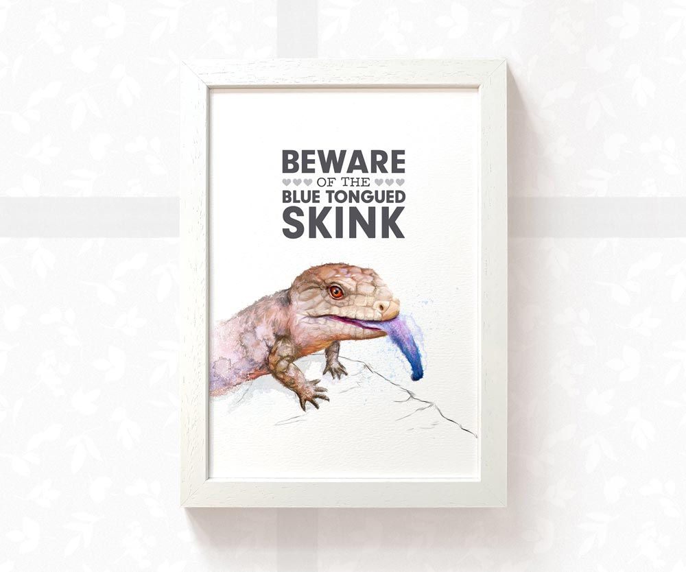 Skink Vivarium Sign "Beware of the Blue Tongued Skink"