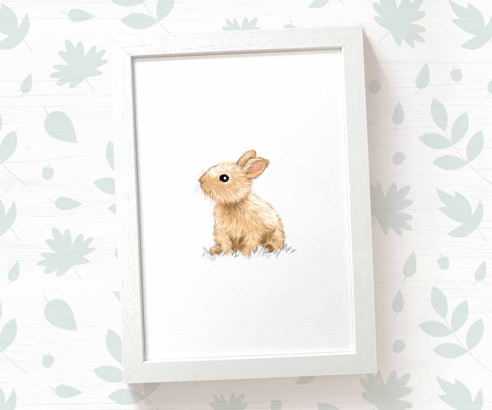 Rabbit Woodland Animal Nursery Print