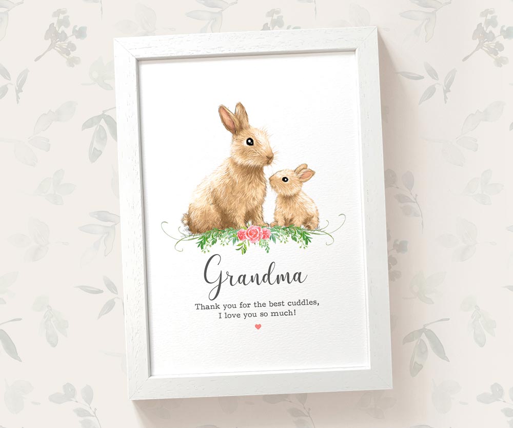 Thank You Personalised Name Gift Animal Prints Bunny Wall Art Custom Teacher Mum Best Friend Present