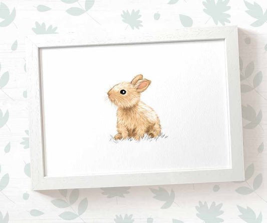 Rabbit Woodland Animal Nursery Print