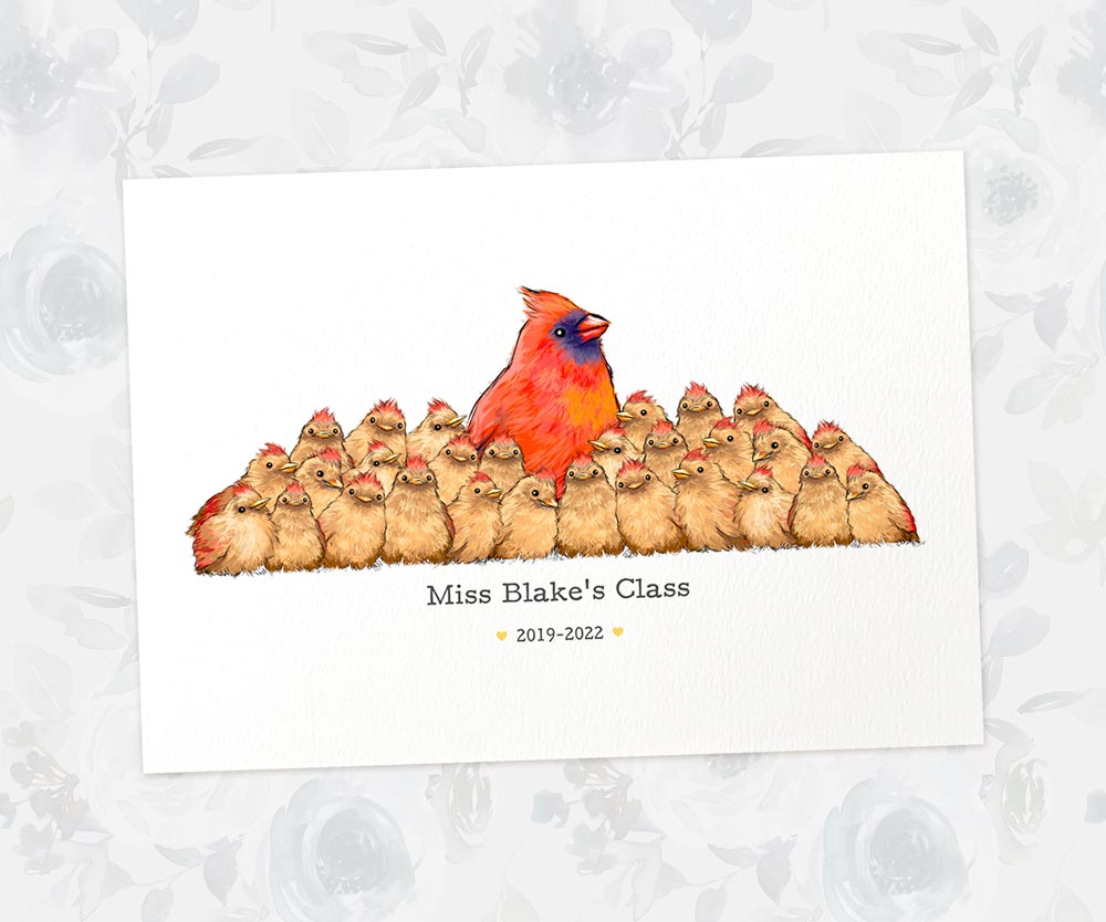 Personalised Amazing Teacher Gifts Homemade Ideas Nursery Thank You Presents Headteacher Retirement CARDINAL Custom Animal Prints