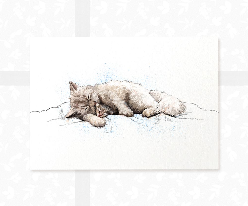 Cat and Kitten Nursery Print