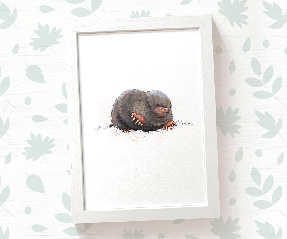 Mole Woodland Animal Nursery Print