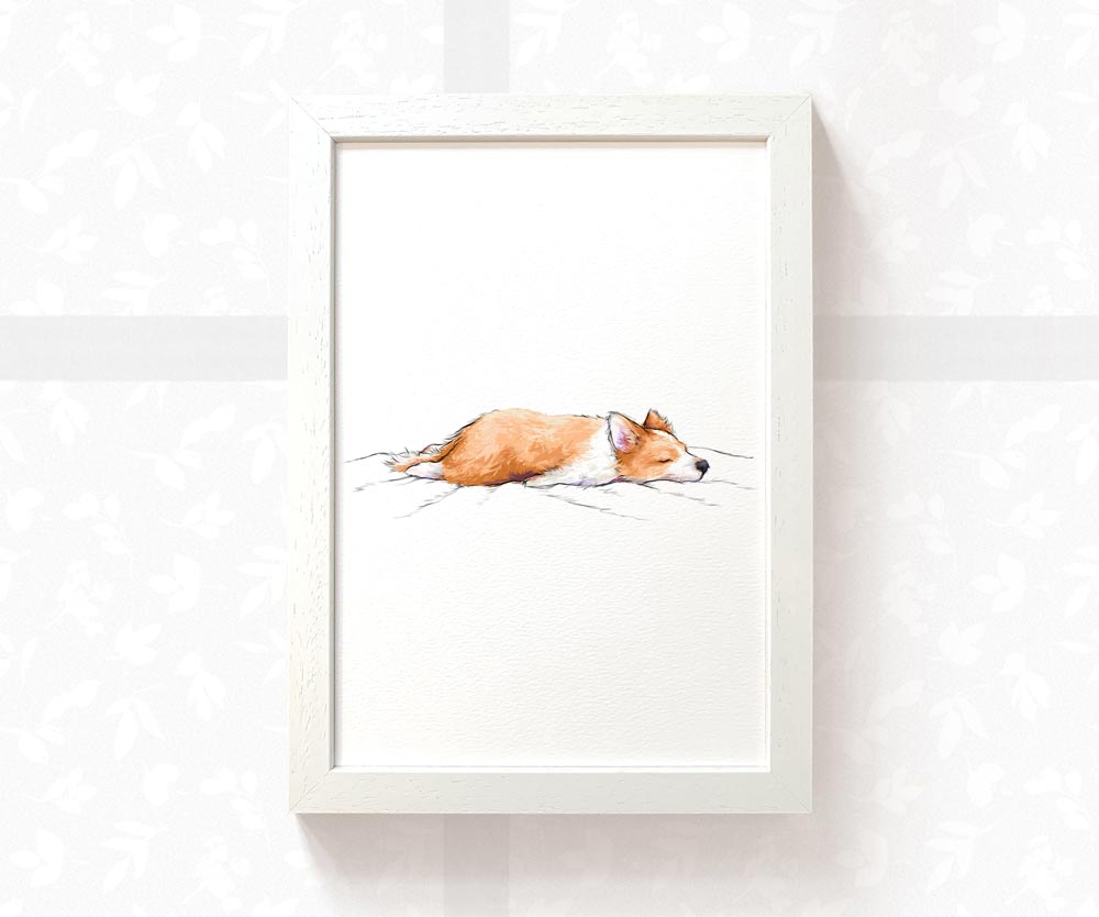 Corgi Splooting Print