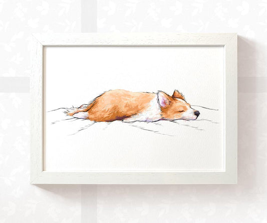 Corgi Splooting Print
