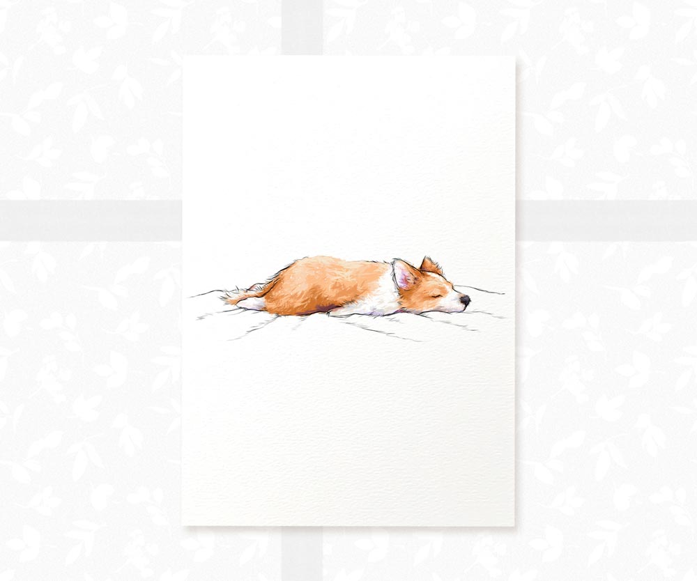 Corgi Splooting Print