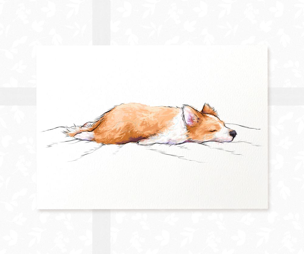 Dog Nursery Prints New Baby Shower Gift Boy Girl Corgi Lover Sploot Wall Art Playroom Decor