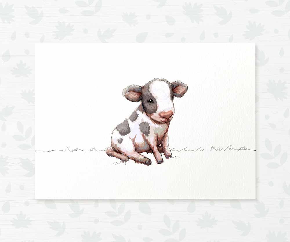Cow Farm Animal Nursery Print