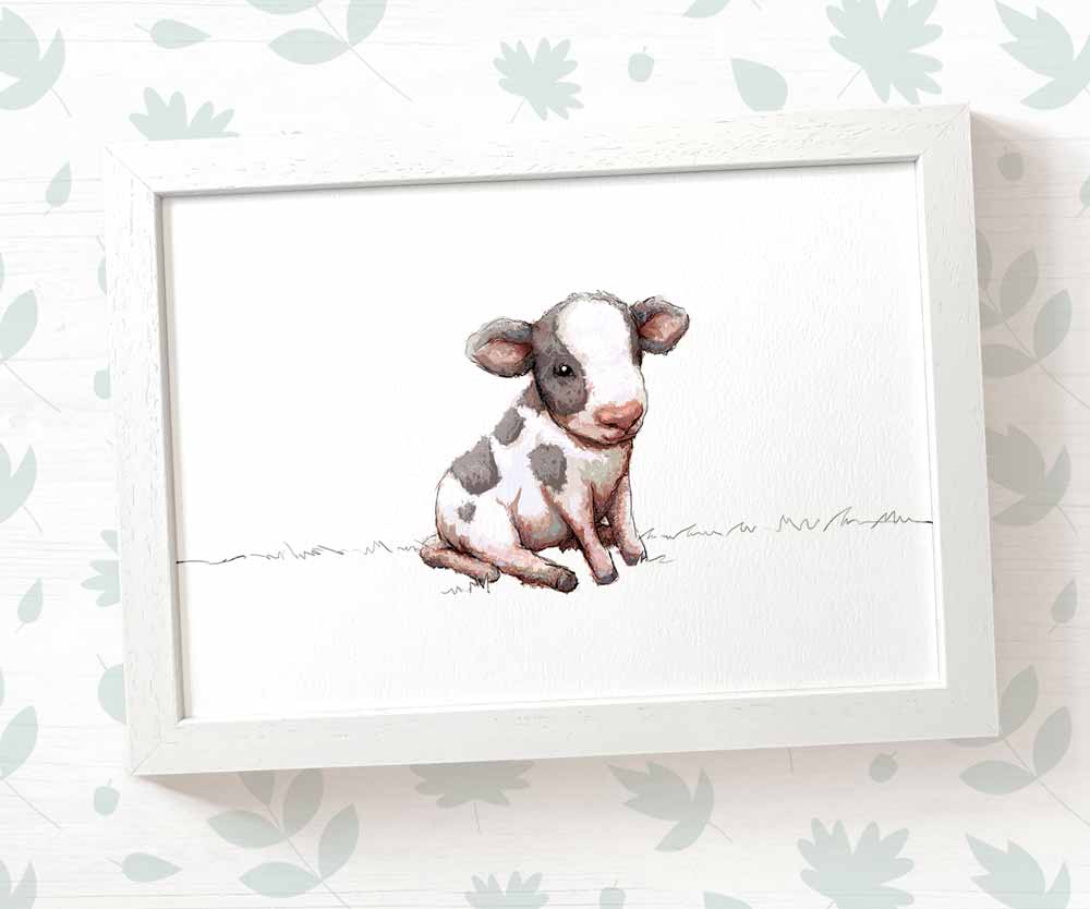 Cow Farm Animal Nursery Print