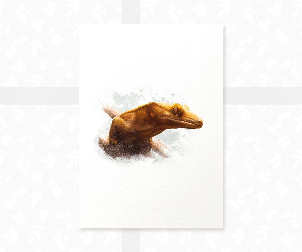 Crested Gecko Print