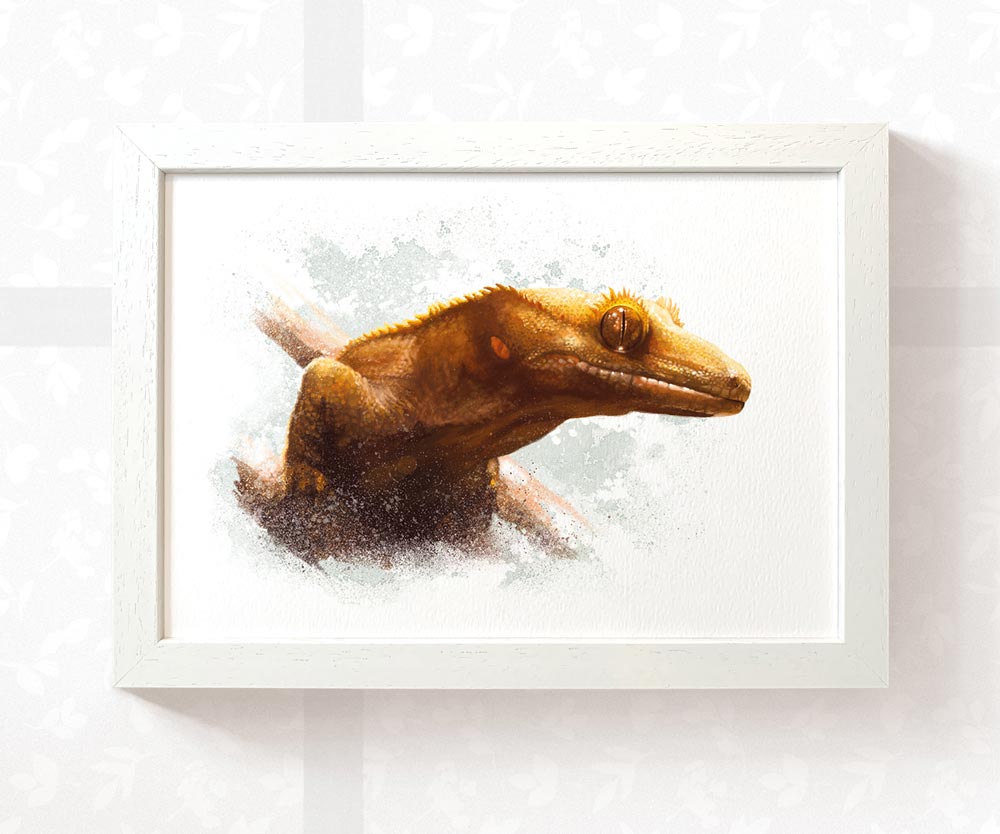 Crested Gecko Print