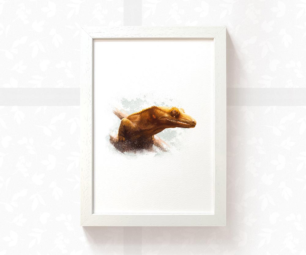 Crested Gecko Print
