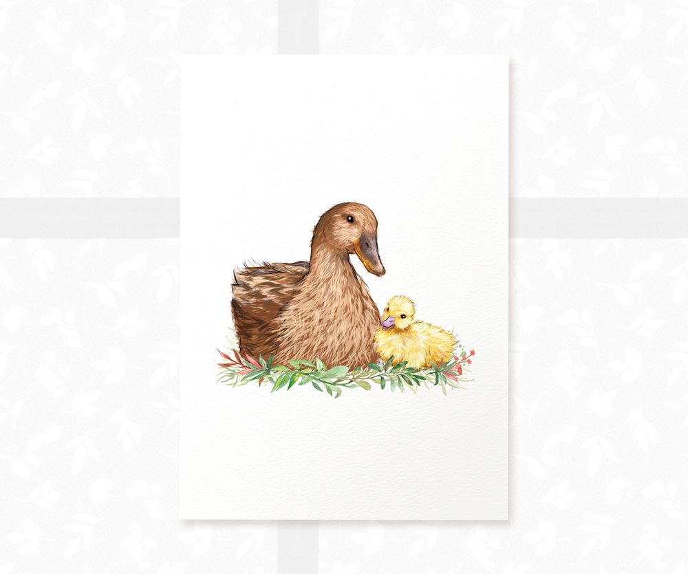 Duck and chick baby room wall art