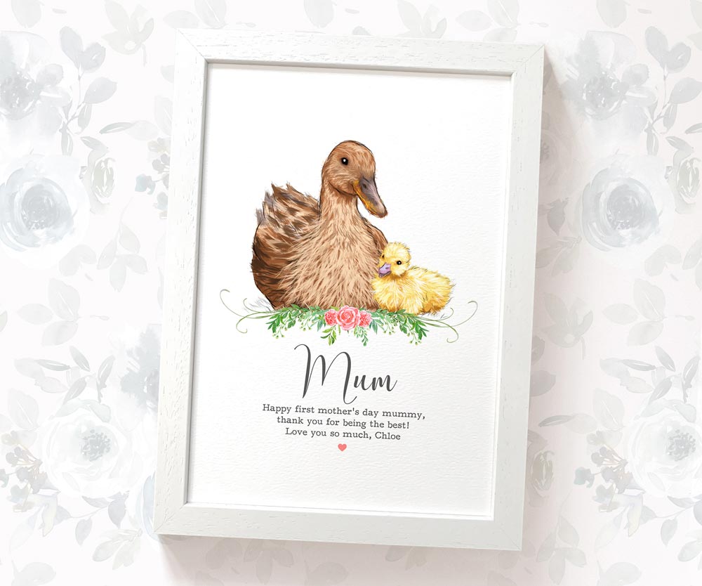 Bird Thank You Personalised Name Gift Prints Duck Wall Art Custom Mothers Day Daughter Teacher Present
