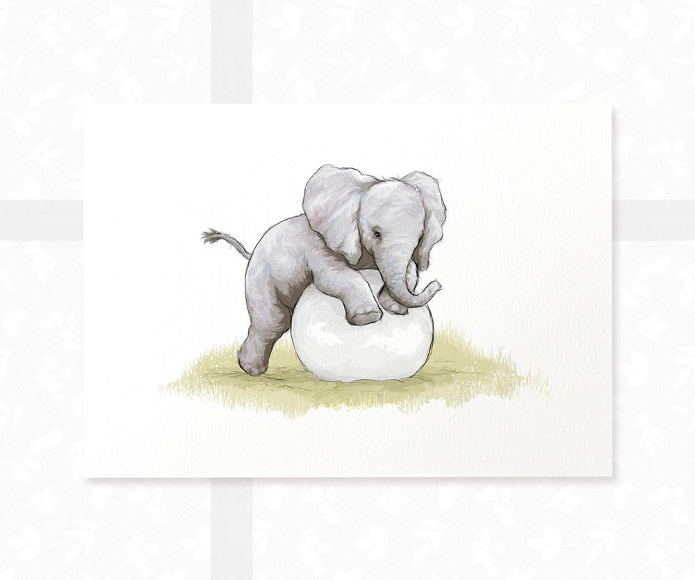 Safari Nursery Prints New Baby Shower Gift Elephant Boy Girl Wall Art Childrens First Birthday Present