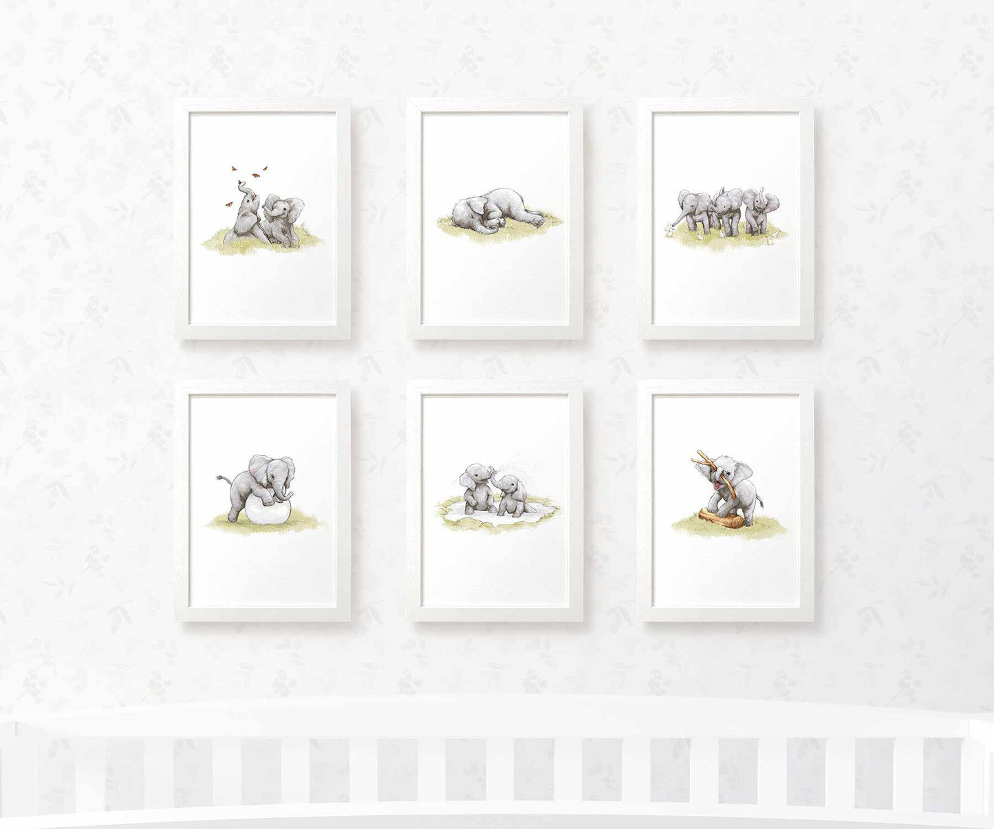 Safari Nursery Prints New Baby Shower Gift Boy Girl Elephant Wall Art Set Playroom Decor UK