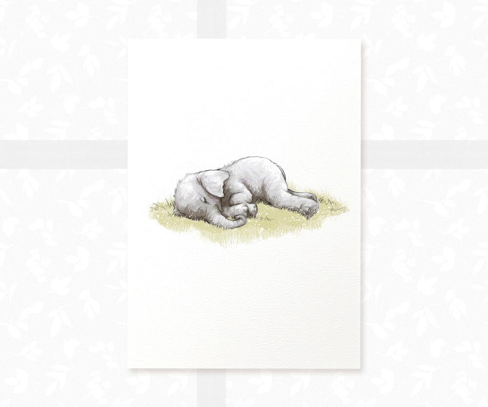 New Baby Shower Gift Safari Jungle Nursery Decor Animal Wall Art Elephant Print Newborn Boy Girl