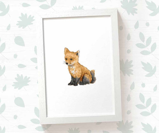 Fox Woodland Animal Nursery Print