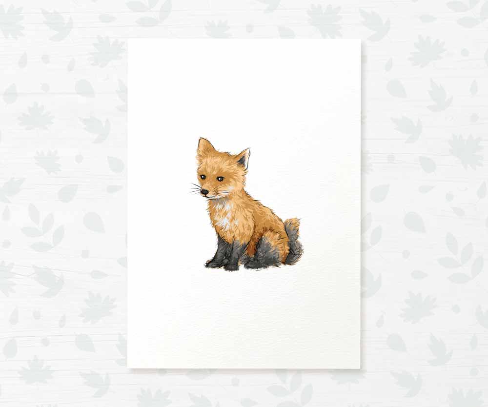 Woodland Nursery Prints New Baby Shower Gift Boy Girl Fox Animal Wall Art Set Playroom Decor