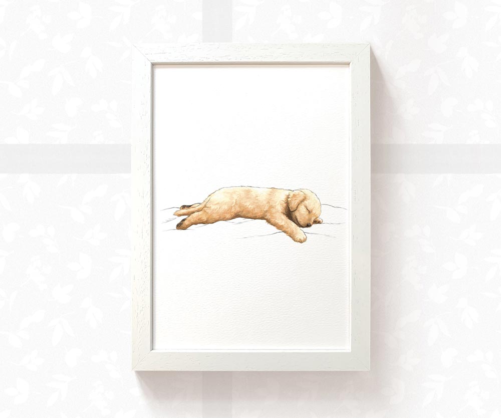 Golden Retriever Splooting Print