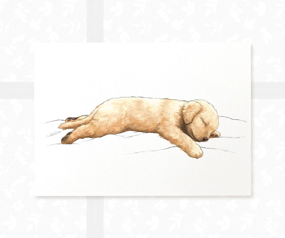 Splooting Golden Retriever Puppy Animal Print