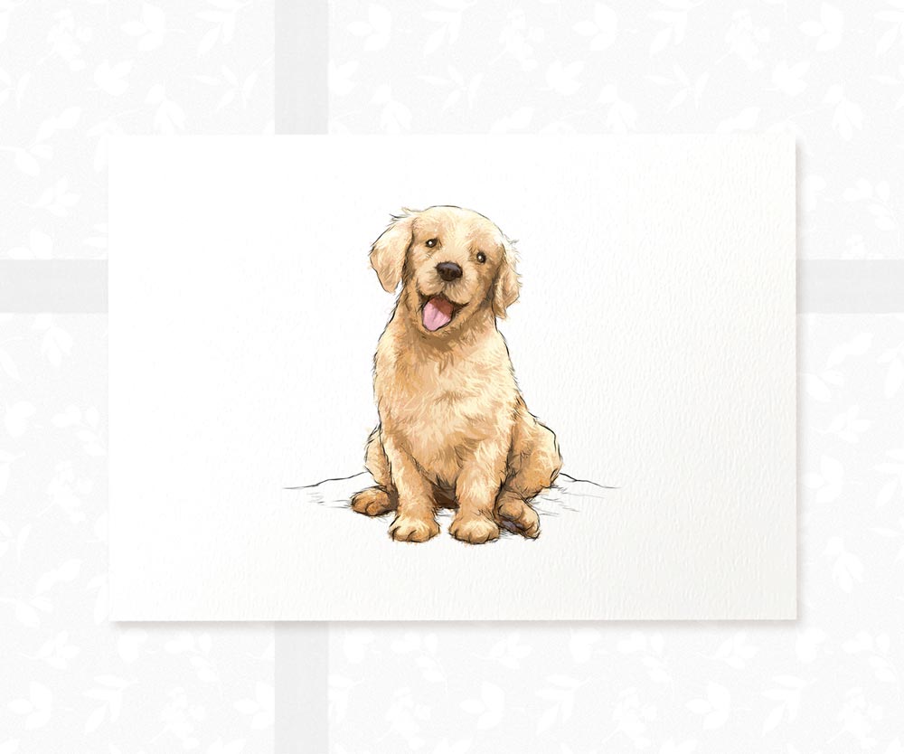 Puppy Nursery Prints New Baby Shower Gift Boy Girl Golden Retriever Childrens Wall Art Playroom Painting